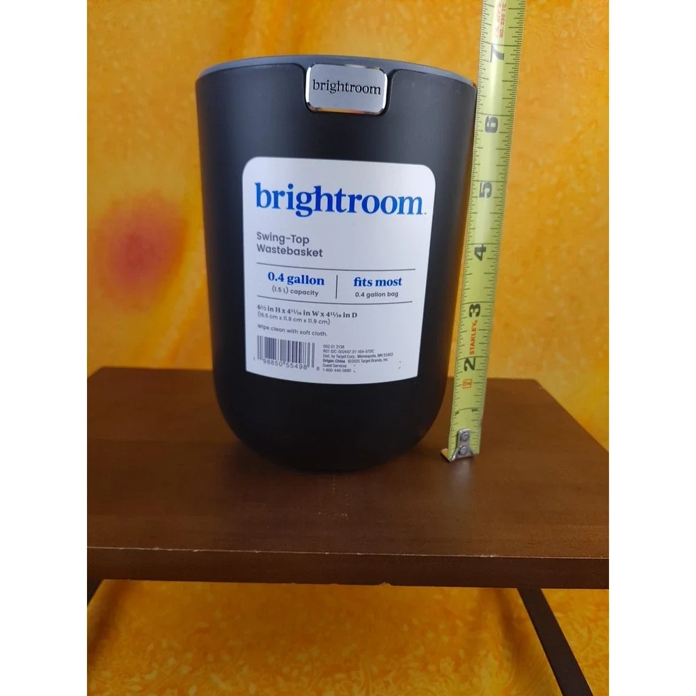 Brightroom Swing Top Wastebasket For Desk 6.5